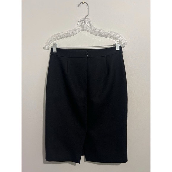 J. CREW No. 2 Pencil Skirt Women’s Size 0 Black Double Serge Wool Career 47314 - Picture 3 of 14